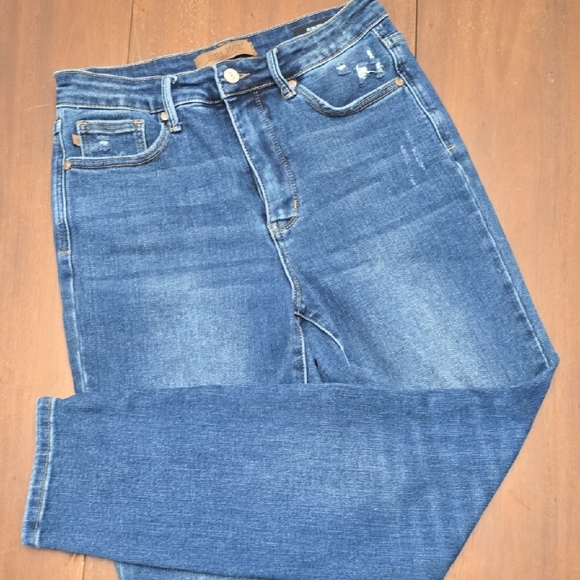 JUDY BLUE Denim Jeans Women's 7/28" Dark Wash Perfect - Picture 1 of 8